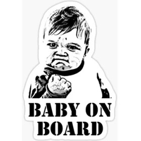 Resim TSC Uyarı Arabada Bebek Var Sticker Oto Etiket 18CM Md5 