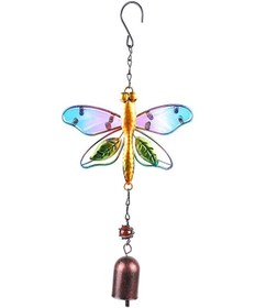 Resim Konesam Retro Renkli Cam Ve Metal Yusufçuk Rüzgar Çanı Dekorasyonu - Bahçe, Balkon, Ofis İçin İdeal Hediye Diğer 