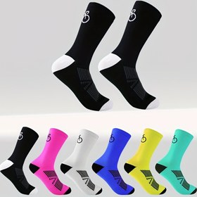 Resim 1 Çift/3 Çift Profesyonel Bisiklet Çorapları Yol Çorapları Açık Hava Bisikleti Sıkıştırma Spor Çorapları 