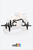 Resim Yalıgraf Reklam Tabela Motor Sticker Kalp Ritmi Racing 18x7,5 cm 