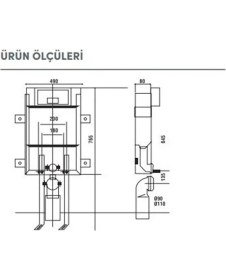 Resim Turkuaz Ibiza Rimless Asma Klozet + Gömme Rezervuar Takım 