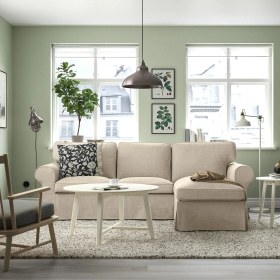 Resim IKEA Bej Modern Kanepe - Uzanma Koltuklu 3'lü Kanepe 