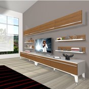 Resim Decoraktiv Eko 360y Mdf Silver Tv Ünitesi Tv Sehpası - Beyaz - Ceviz 