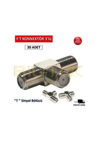 Resim F T Konnektör 3'lü Sinyal Bölücü 30 Adet 