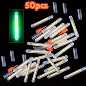 Resim 50 adet PVC Şarj Edilmeyen Işık Çubuğu Seti, Karışık Renkler, Gece Balıkçılığı İçin Luminous Olta, Çeşitli Ağırlıklar ve Kolu ile Kolay Balıkçılık 
