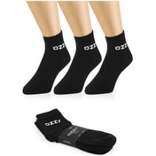 Resim 3 Çift Kısa Konçlu Tenis Spor Çorabı Siyah Paket Beyaz 