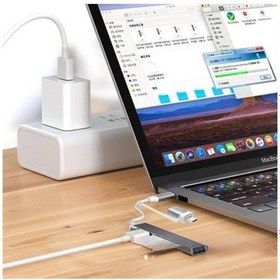 Resim 4 Port'lu Bağlantı İstasyonu Ultra İnce Usb Bölücü Type-c Tipi Çoklu Arayüz Adaptörü Multi Usb Çoklayıcı Diğer 