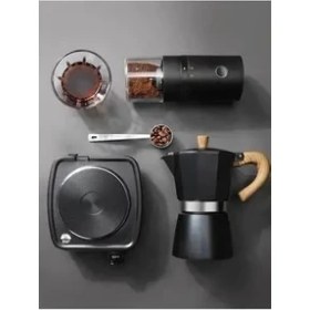 Resim Bambum Taşev Moka Pot 3 Fincan Siyah 