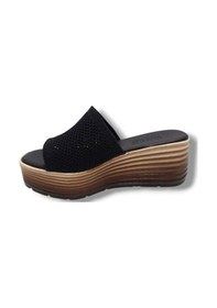 Resim Efsun 3005-25 Triko Anatomik Dolgu Topuk Kadın Terlik Siyah 