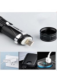 Resim P50 Led Şarjlı Mıknatıslı Usb El Feneri Watton Wt-622 Siyah 