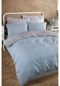 Resim Eponj Home Ütülenir Nevresim Takımı Çift Kişilik Solid A.mavi-gri Mavi 