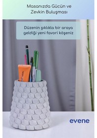 Resim Kalemlik Masa Kalemliği Organizer Kalemlik Beyaz Renk Model 84 Çok Renkli 