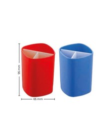 Resim Bölmeli Kalemlik Plastik 2 Adet Çok Renkli 