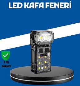 Resim Mey İthalat Şarjlı Led Kafa Lambası Manyetik Klipsli El Sensörlü Çok Fonksiyonlu Siyah 