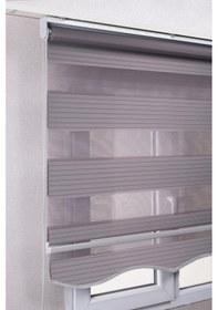 Resim Etekli Gri Pileli Zebra Kaliteli Güneşlik Stor Perde 