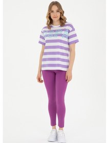Resim U.S. Polo Assn. Kadın Mor Yüksek Bel Spor Tayt 50284055-VR038 