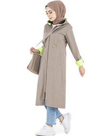 Resim Sevitli Neon Trençkot-vizon-2450-vizon Vizon 