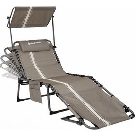 Resim Kingcamp Magnolia B10 Plus Hands-free Premium 7 Kademeli Katlanır Şezlong Grey/white Gri Beyaz 