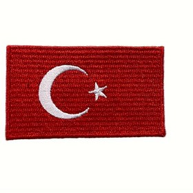 Resim Ulusal Bayrak Nakış Yaması: Kişiselleştirilmiş DIY Dekorasyon, Trend Sıcak Erime Destekli Yama, 6,8 cm x 2,68 cm 