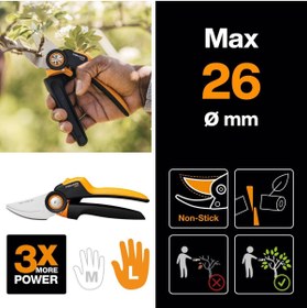 Resim Hype Store Bypass L Bahçe Makası, X serisi PowerGear, P961, Döner sap, Taze dallar için, Yapışmaz kaplama, Pasl 