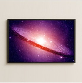 Resim Mor Spiral Galaksi Temalı Pleksi Tablo - Uzay Dekorasyonu 