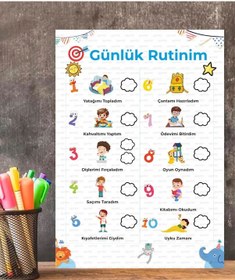 Resim Günlük Rutin Sorumluluk Kazanım Tablosu Erkek Çocuk 1 Adet Pcv Ka 