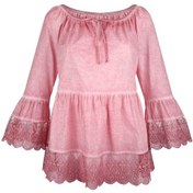 Resim Bulalgiy Kadın Pembe Dantelli Bluz - Bga153317 