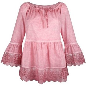 Resim Bulalgiy Kadın Pembe Dantelli Bluz - Bga153317 