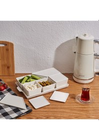 Resim Aryıldız 11 Parça Tepsili Porselen Kahvaltılık Ar249314 Beyaz 