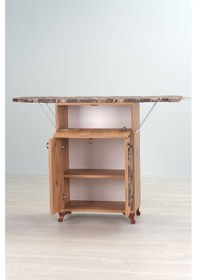 Resim Mistik Home Rose Katlanır Dolaplı Ütü Masası Çam Gövde, Kahverengi Çiçek Desenli Çam/kahverengi 