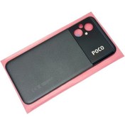 Resim Poco M5 Kasa Arka Pil Batarya Kapağı Yan Tuşlar Siyah 