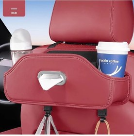 Resim Dashanshop Kırmızı Araç Kolçaklı Saklama Kutusu Çocuk Seyahat Organizer Ve Bardak Tutucu 