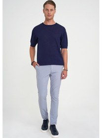 Resim Efor Slim Fit Yan Cepli Esnek Düz Grimavi Pamuk Pantolon P 1197 Gri - Mavi 