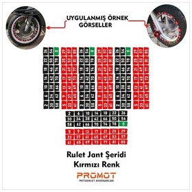 Resim Rulet Jant Şeridi Kırmızı Renk 