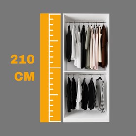 Resim Bimossa KA70 Goss Tekli Kapaksız Gardırop, 2 Askılı Açık Giyinme Dolabı, Modern Tasarım Beyaz Elbise Dolabı 