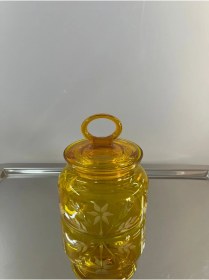 Resim Paşabahçe Kitchen Polo Dekorlu Küçük Boy Renkli Cam Kavanoz 635 Cc Şık Saklama Açık Sarı 