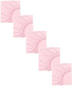 Resim 5 Adet 50 x 90 + 10 cm Anne Yanı Lastikli Penye Kumaş Bebek Çarşafı 