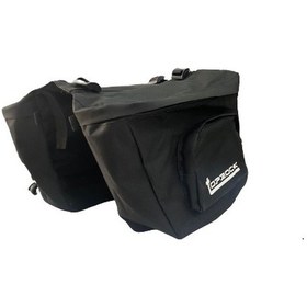 Resim Su Geçirmez Reflektörlü Motosiklet Bisiklet Üçlü Heybe Çanta 45 L Siyah 