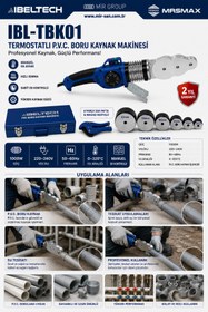 Resim İBELTECH 1000W Termostatlı Plastik Boru Kaynak Makinesi Çantalı 320'C 6 Parça Pafta + Makas+Hassas Isı Ayarı 
