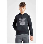 Resim Retro Car Araba Baskılı Unisex Çocuk Kapüşonlu Siyah Sweatshirt 