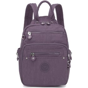 Resim Smart Bags Günlük Küçük Boy Su Geçirmez Krınkıl Kumaş Kadın Sırt Çantası Mürdüm 