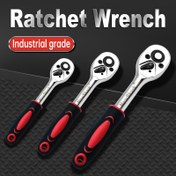 Resim 1/4 ", 3/8", 1/2 "Sürücü Cırcır Kolu, Profesyonel Ağır Hizmet Tipi Cırcır Takımı, Hızlı Serbest Baskılı Ters Çevrilebilir, Premium Krom Vanadyum Çelik Yapı 
