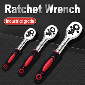 Resim 1/4 ", 3/8", 1/2 "Sürücü Cırcır Kolu, Profesyonel Ağır Hizmet Tipi Cırcır Takımı, Hızlı Serbest Baskılı Ters Çevrilebilir, Premium Krom Vanadyum Çelik Yapı 