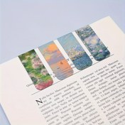 Resim 4 adet Monet Bahçe Yağlı Boya Serisi Manyetik Kitap İşaretleyicileri Okul Ofisi için 