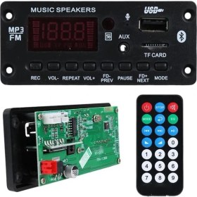 Resim Magicvoice G010 Usb/sd/bluetooth 2X25W Amfi Çıkışlı Oto Teyp Çevirici Dijital Player Board (95X40MM) 