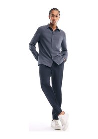 Resim DeFacto Modern Fit Polo Yaka Dokuma Uzun Kollu Gömlek D7246AX25SPGR499 