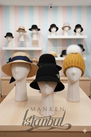 Resim Manken İstanbul Kumaş Kaplı Beyaz Kafa Mankeni 