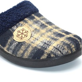Resim Shoemix Erkek Lacivert Desenli Kışlık Ev Terliği 