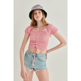 Resim Vitrin Pötikare Önden Büzmeli Mini Bluz 