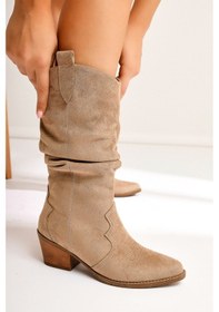 Resim Lise-britt Vizon Süet Körüklü Nakışlı Western Bot 001 